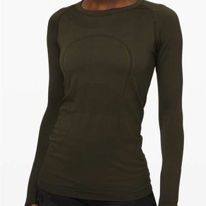Lululemon dark olive swiftly tech long sleeve